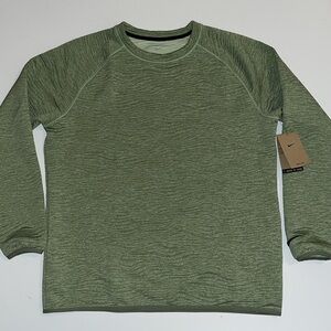 L Nike Tour Dri-Fit Golf Crew Sweatshirt Men’s Green Sand Trap Rake Design $105